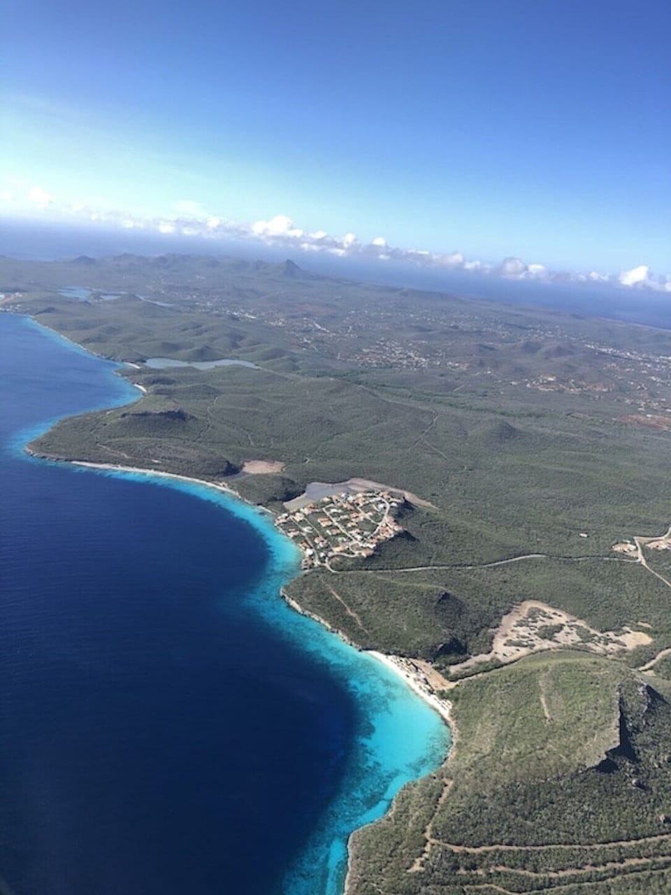 Aerial view of Cas Abou Homes 
Cas Abou Beach looking to the west of the island