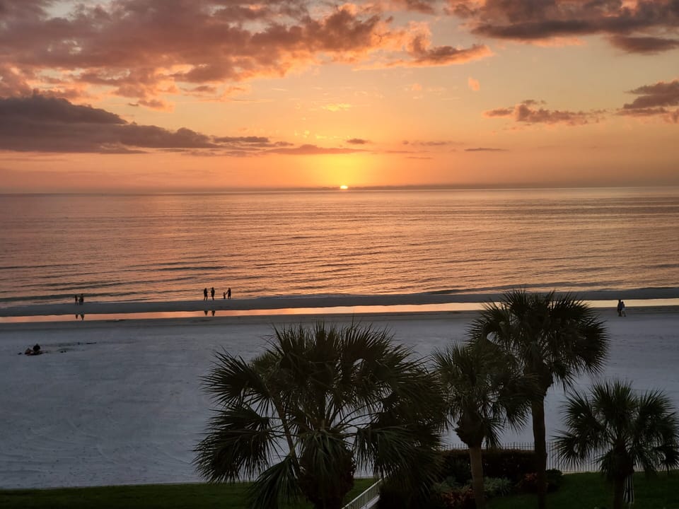 View from the balcony, living room and main bedroom.