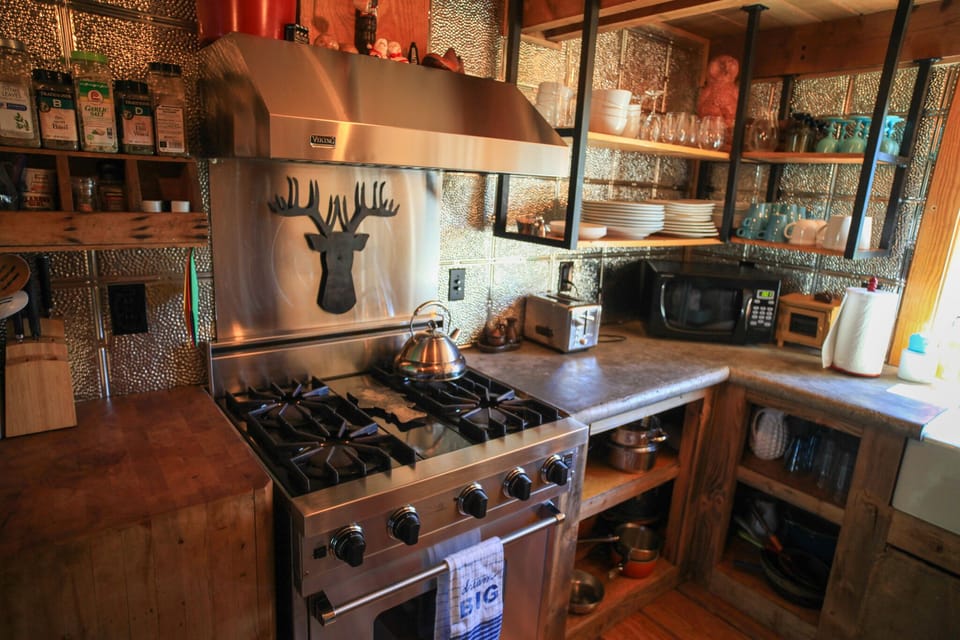 Kitchen is professional level and fully equipped for family food preparation