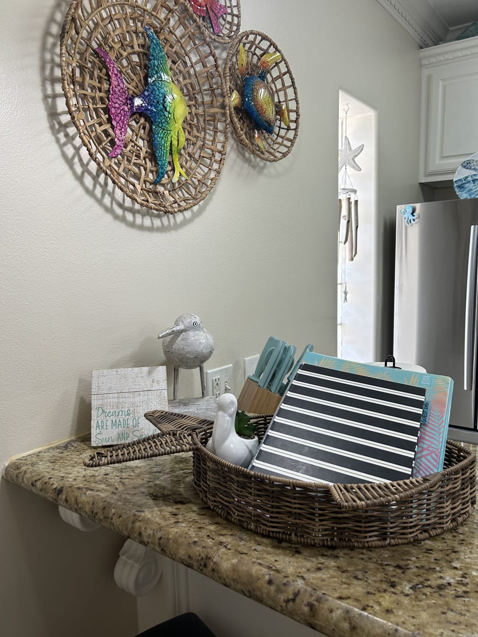 Welcome Information in the basket.