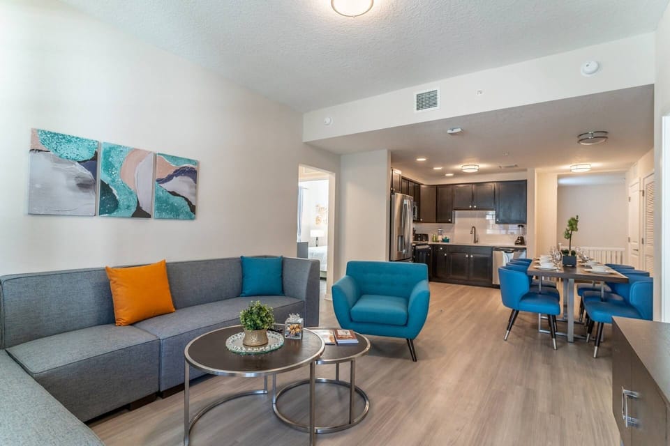 Open Floor Plan - Living Area, Dining Area and Kitchen Area - View #2