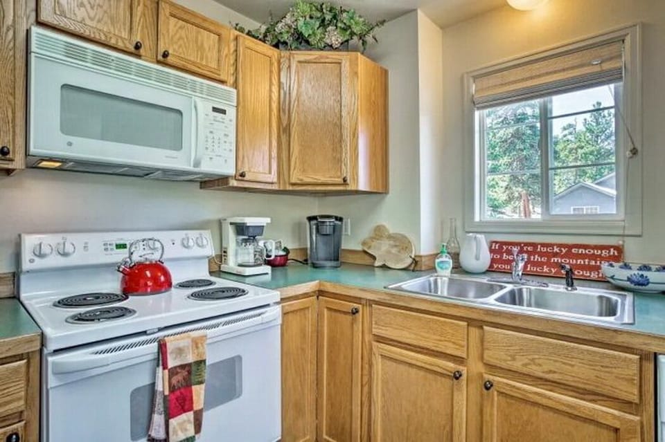 The kitchen has all the comforts of home
both kinds of coffee makers