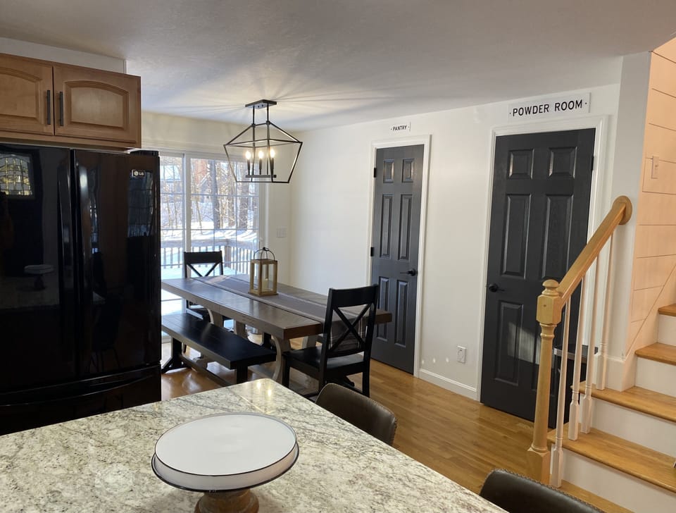 Dining area and half bath off kitchen. 
