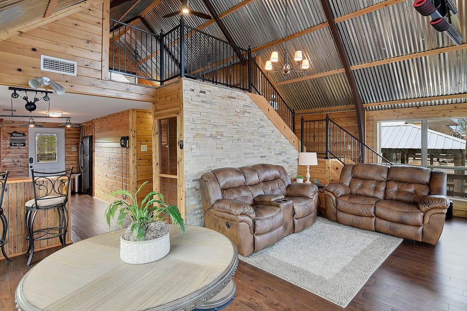 Living/Dining Area with Open Loft