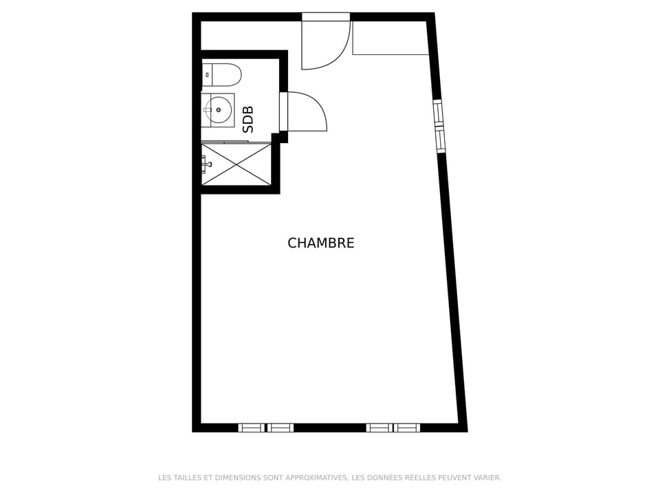 Floor plan of garden level bedroom 3