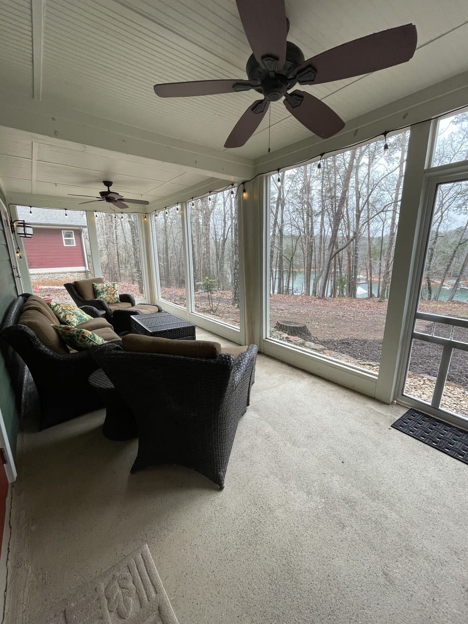 Lake level screened porch 