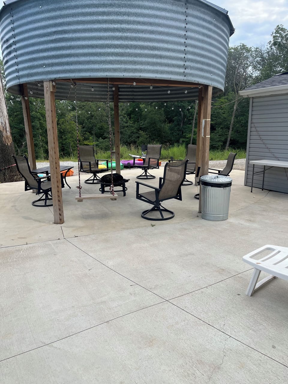Seating at gazebo.