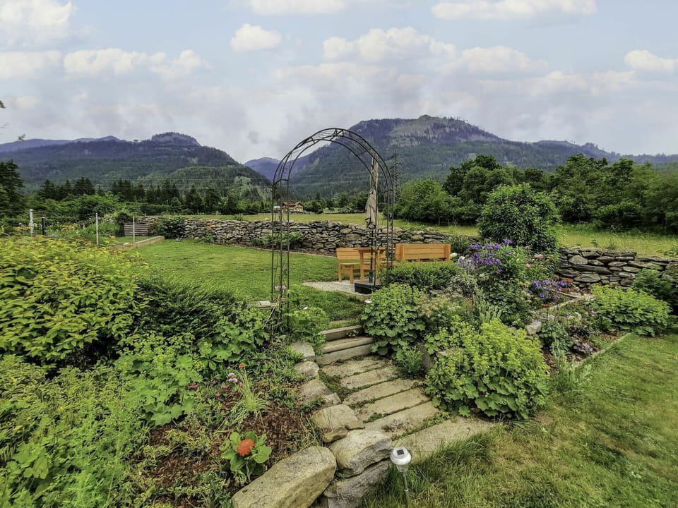 Sky, Plant, Cloud, Mountain, Flower, Natural Landscape, Highland, Tree, Street Light, Mountainous Landforms