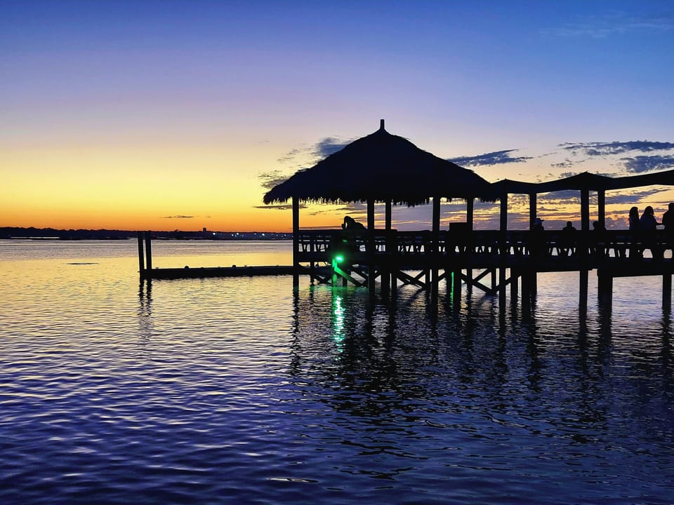 A beautiful sunset view at Caps On The Water