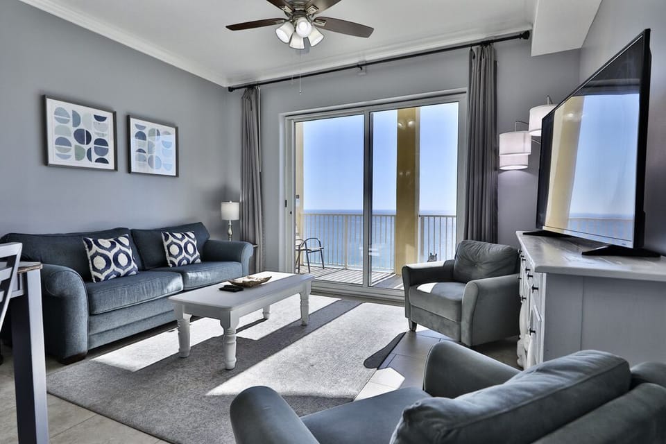 Gulf front living room.