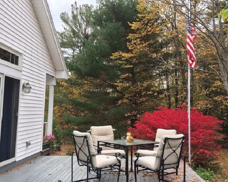 One of two decks to enjoy eating out (and a grill)