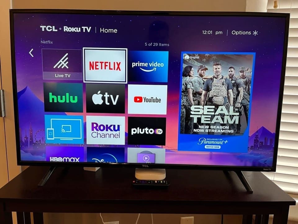 Smart TV with Netflix, Hulu, and other streaming apps