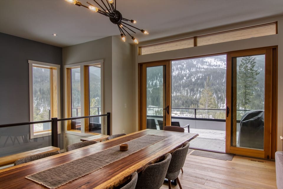 Dining area opens to balcony with wonderful views