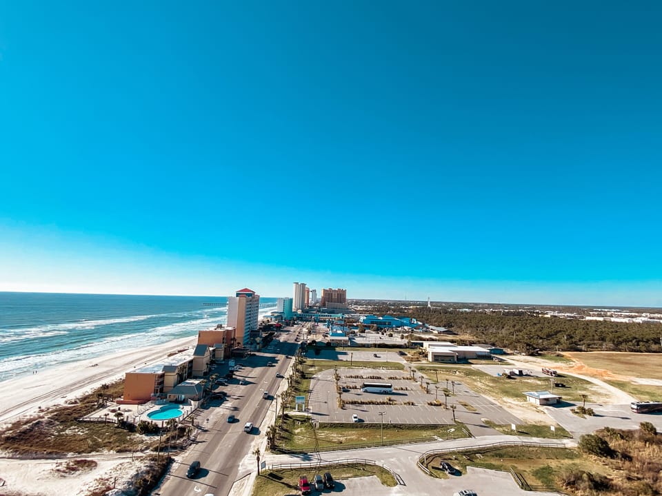 Sweeping gulf views + take a peek at Pier Park in the distance!