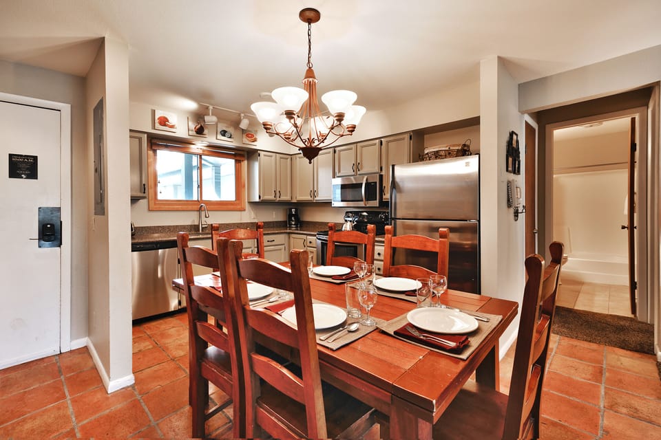 Dining area opens into the kitchen