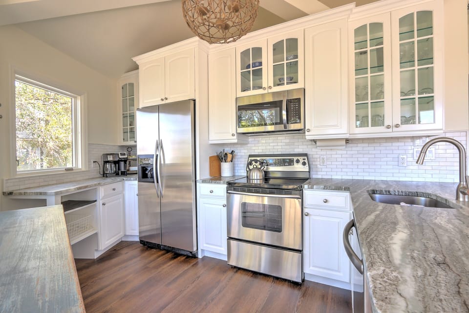 Stainless Steel Appliances and all the dining and cookware are supplied.
