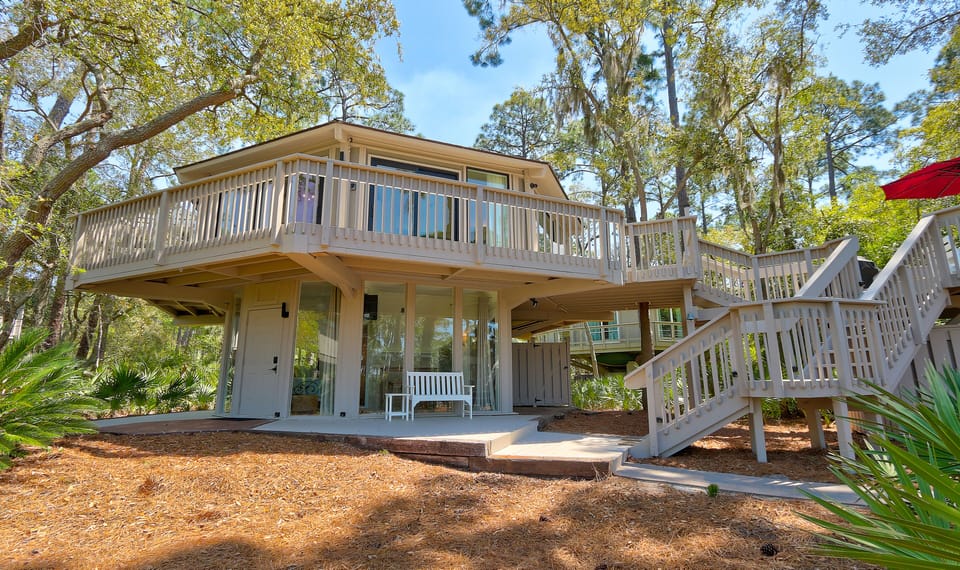Enjoy multi level decks and sitting areas.