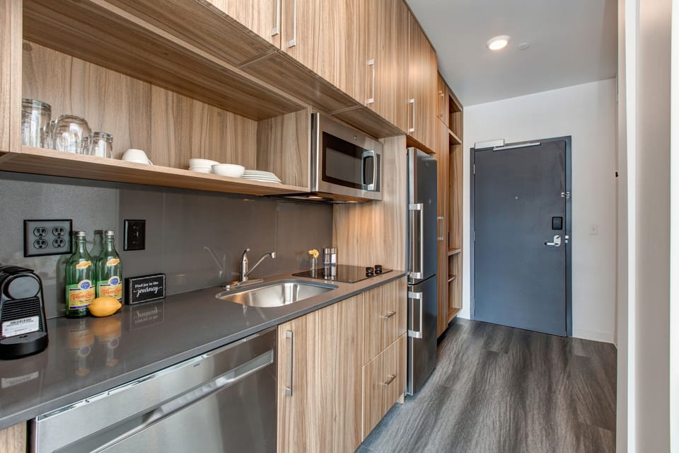 Condo Entry and Kitchenette