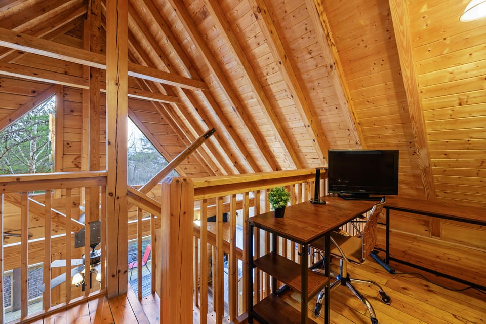 Desk available if you need to get some work done