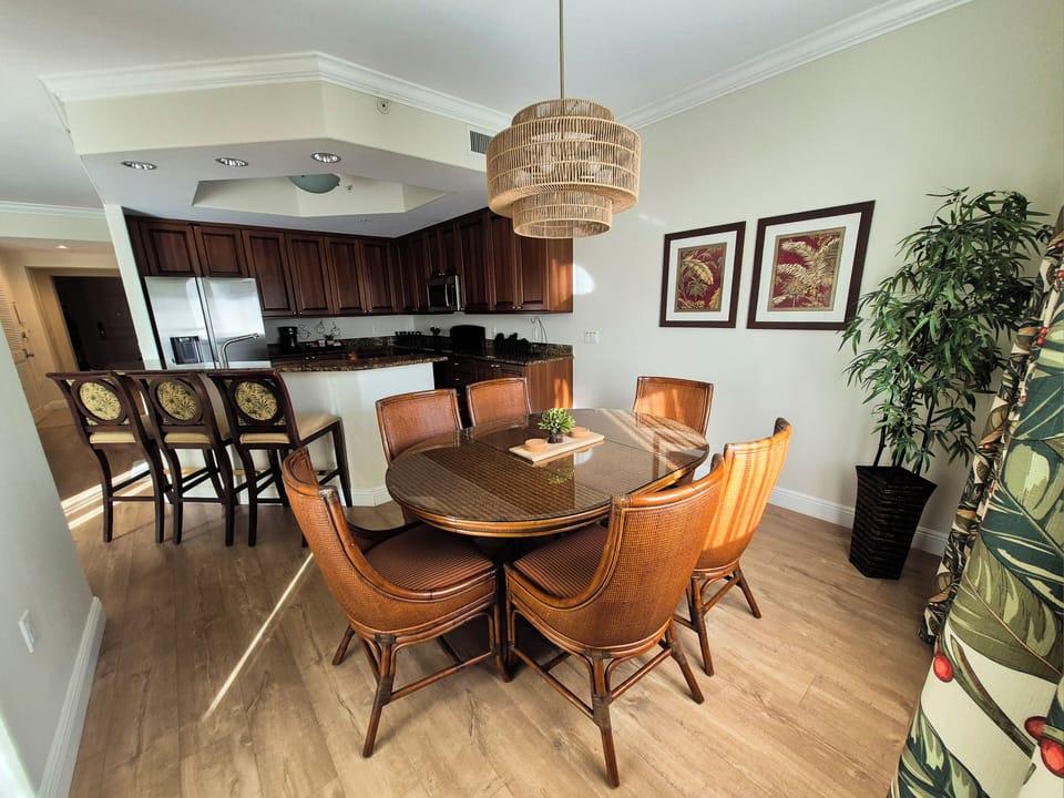 Dining Room and Fully Stocked Kitchen.  Ready for home cooked meals!