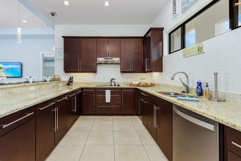 The kitchen is spacious
