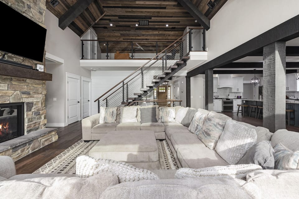 Spacious open layout great room.