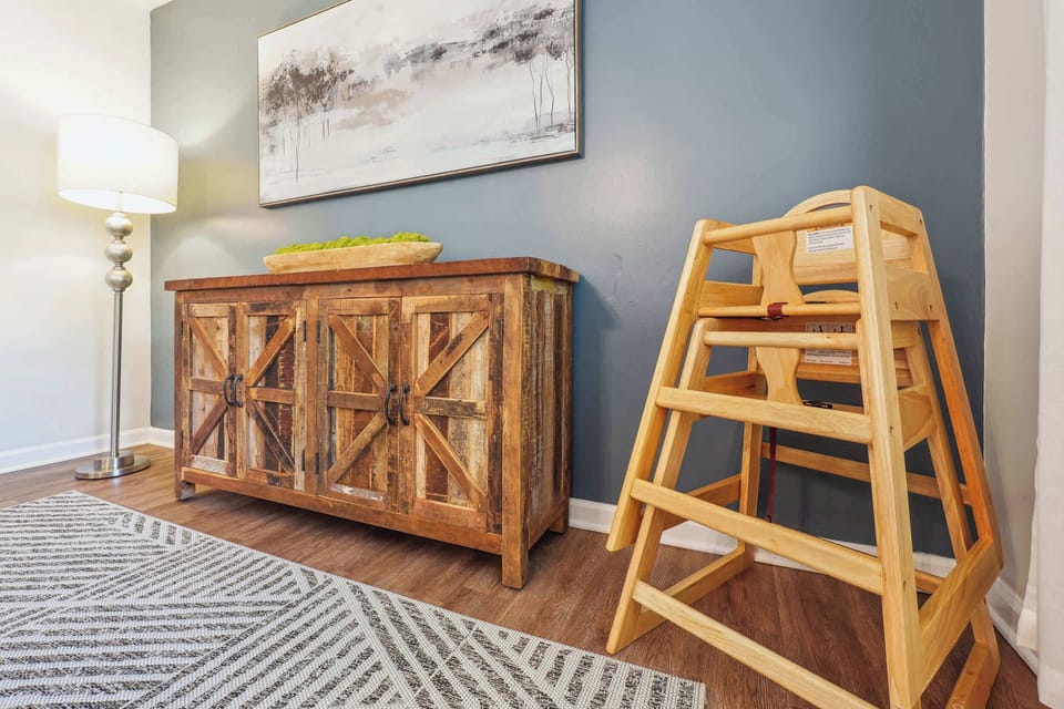 We have high chairs and baby dishes/utensils for our little guests!