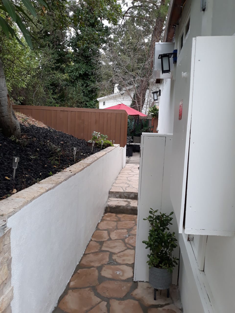 Walkway to apartment entrance