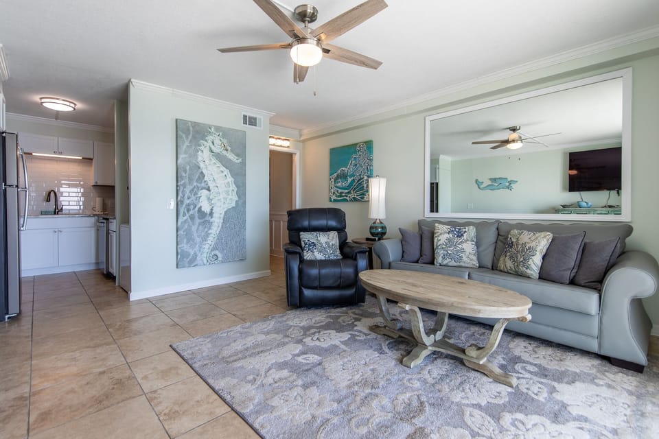 Sleeper sofa in the living room.