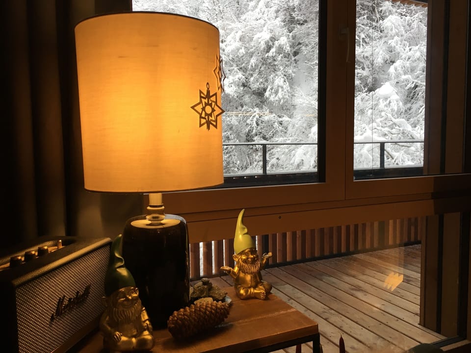 Bluetooth high quality speaker and our balcony