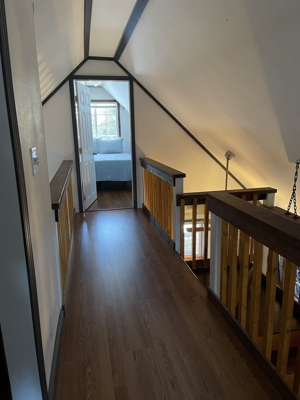 Looking into front bedroom in loft