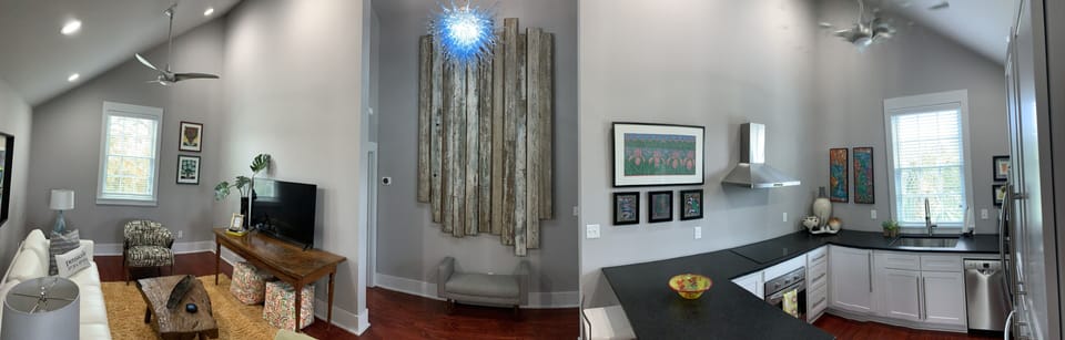 Combined living room and kitchen
