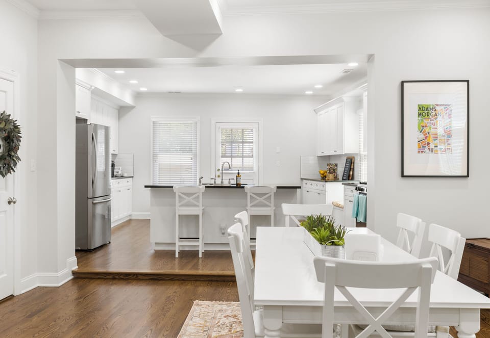 Beautiful open concept dining and kitchen space 