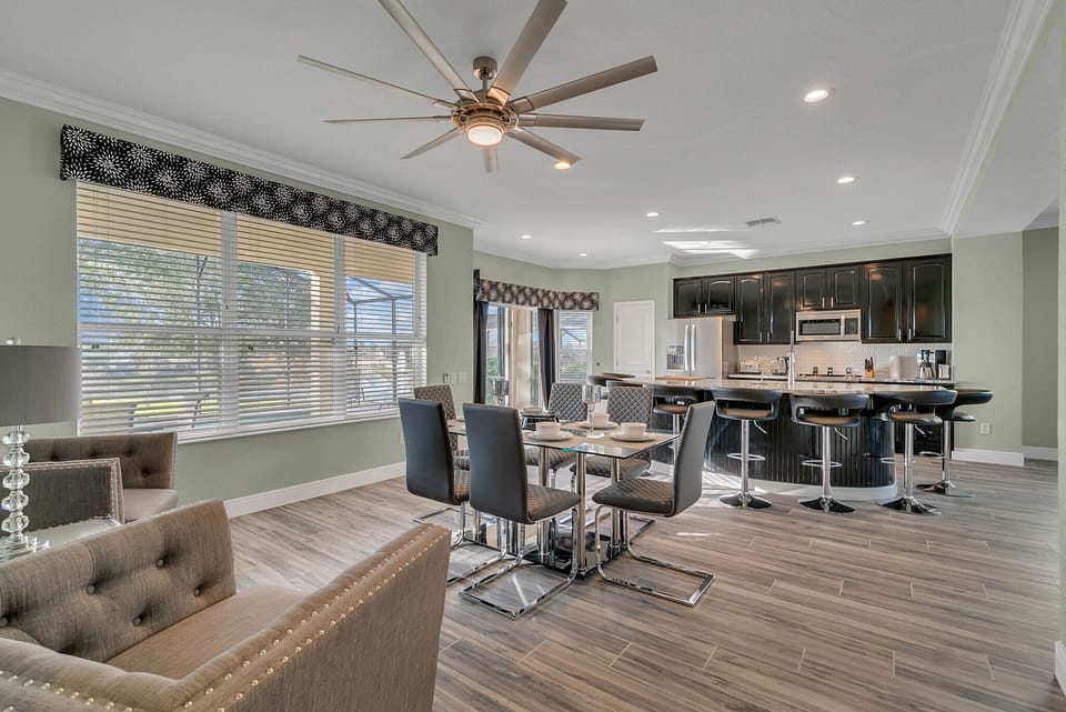 View From Sitting Area Toward Dining Area And Kitchen