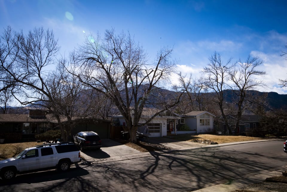 View toward the flatirons from the front porch
