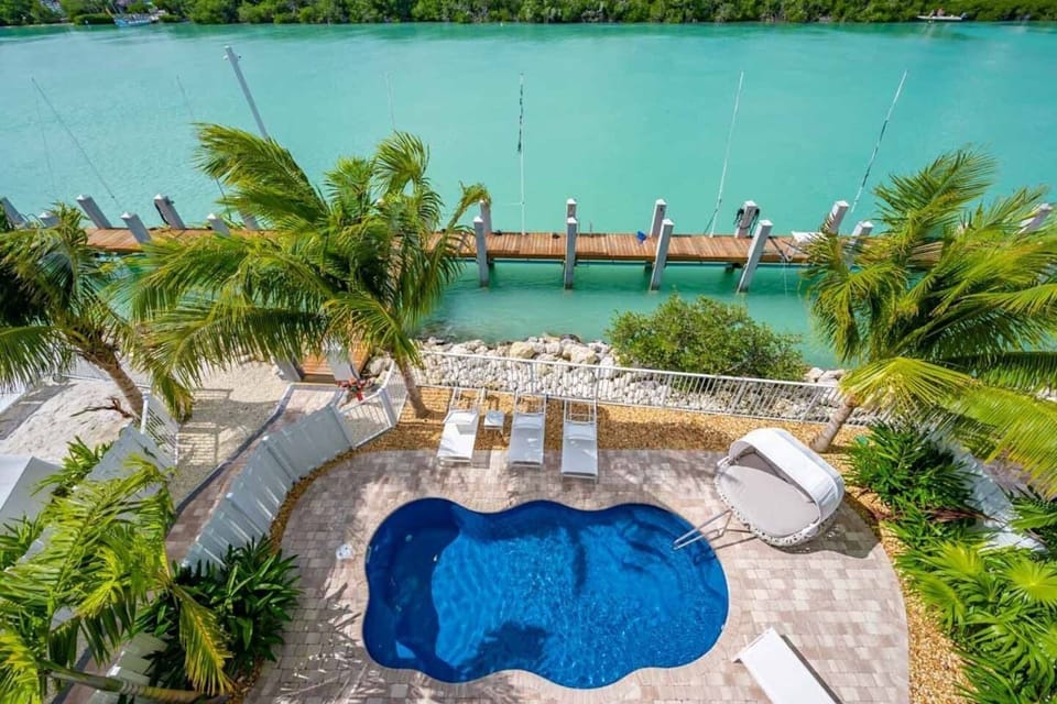 Arial view of backyard