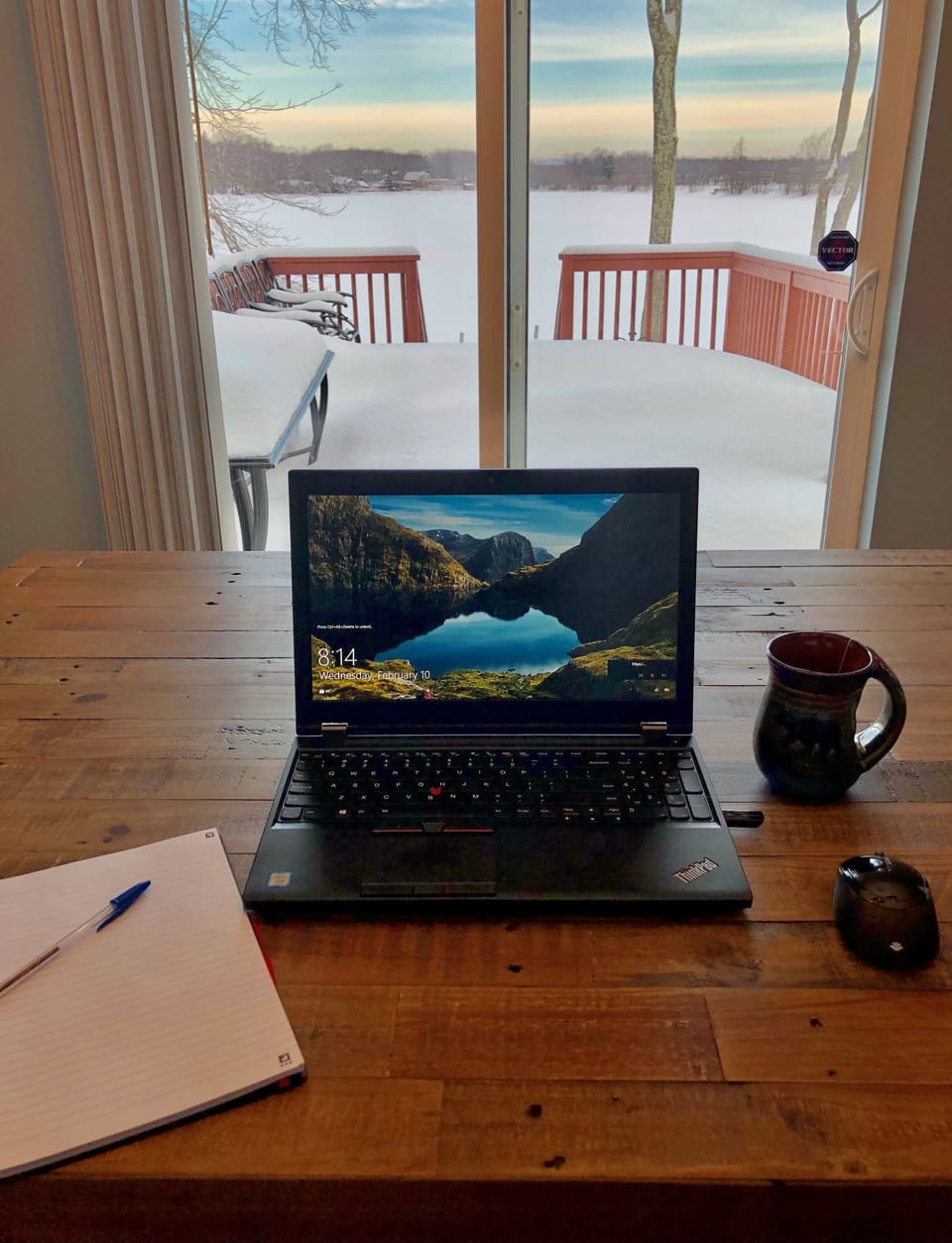 Enjoy a lake view while you remote work. Fastest internet available!