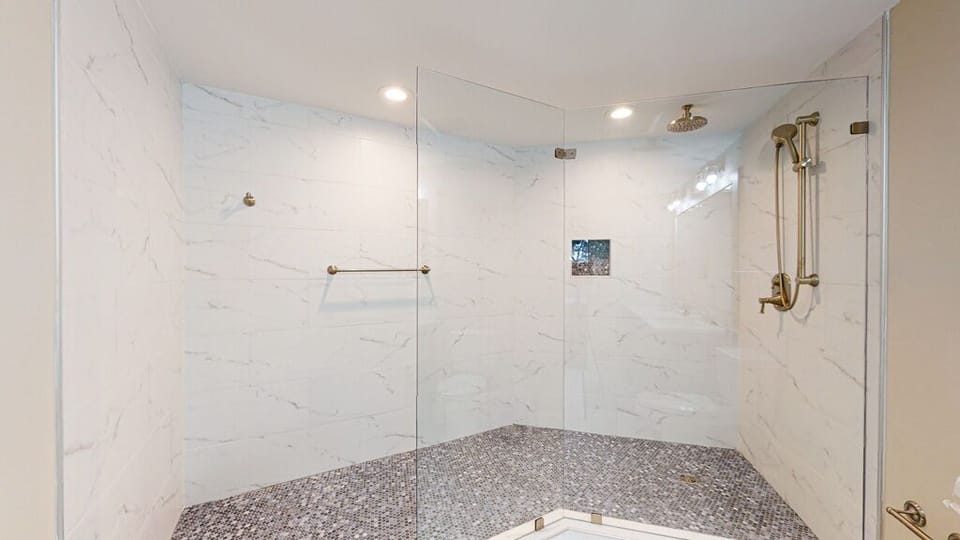 Primary Bathroom with Tiled Walk-in Shower