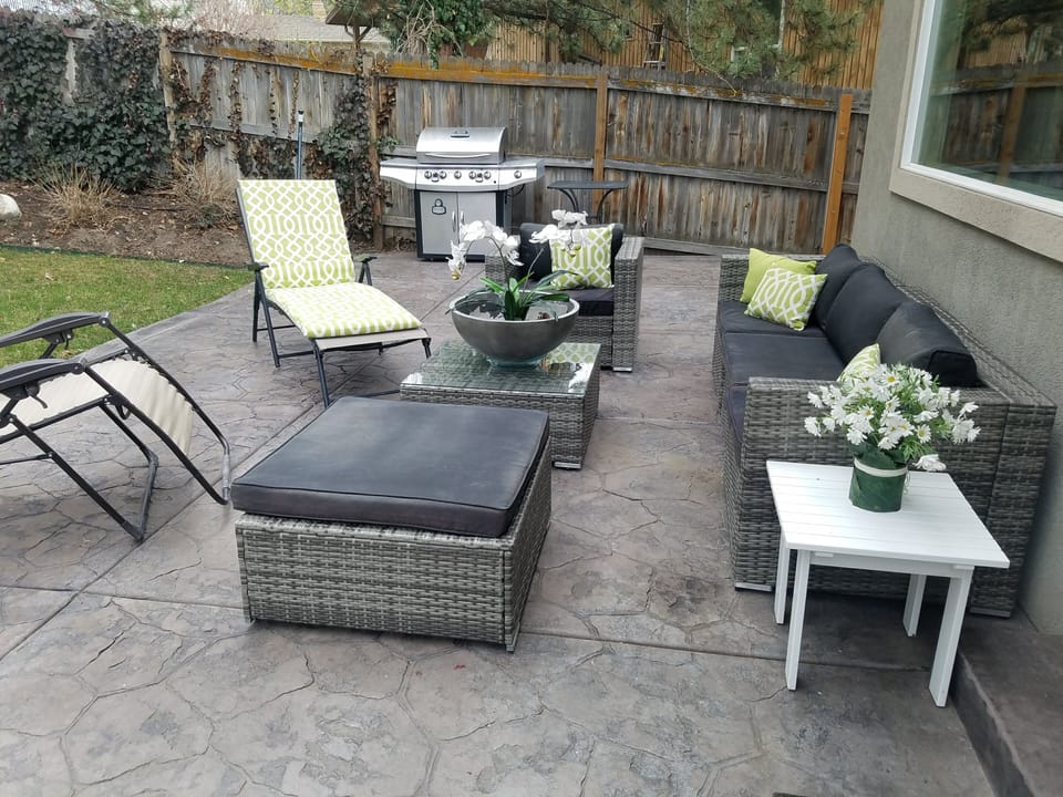 Enjoy visiting and grilling on private backyard patio