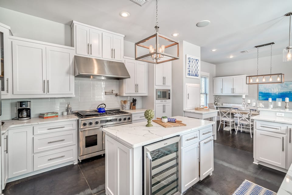 Chef's Kitchen Equipped with Stainless Steel Appliances