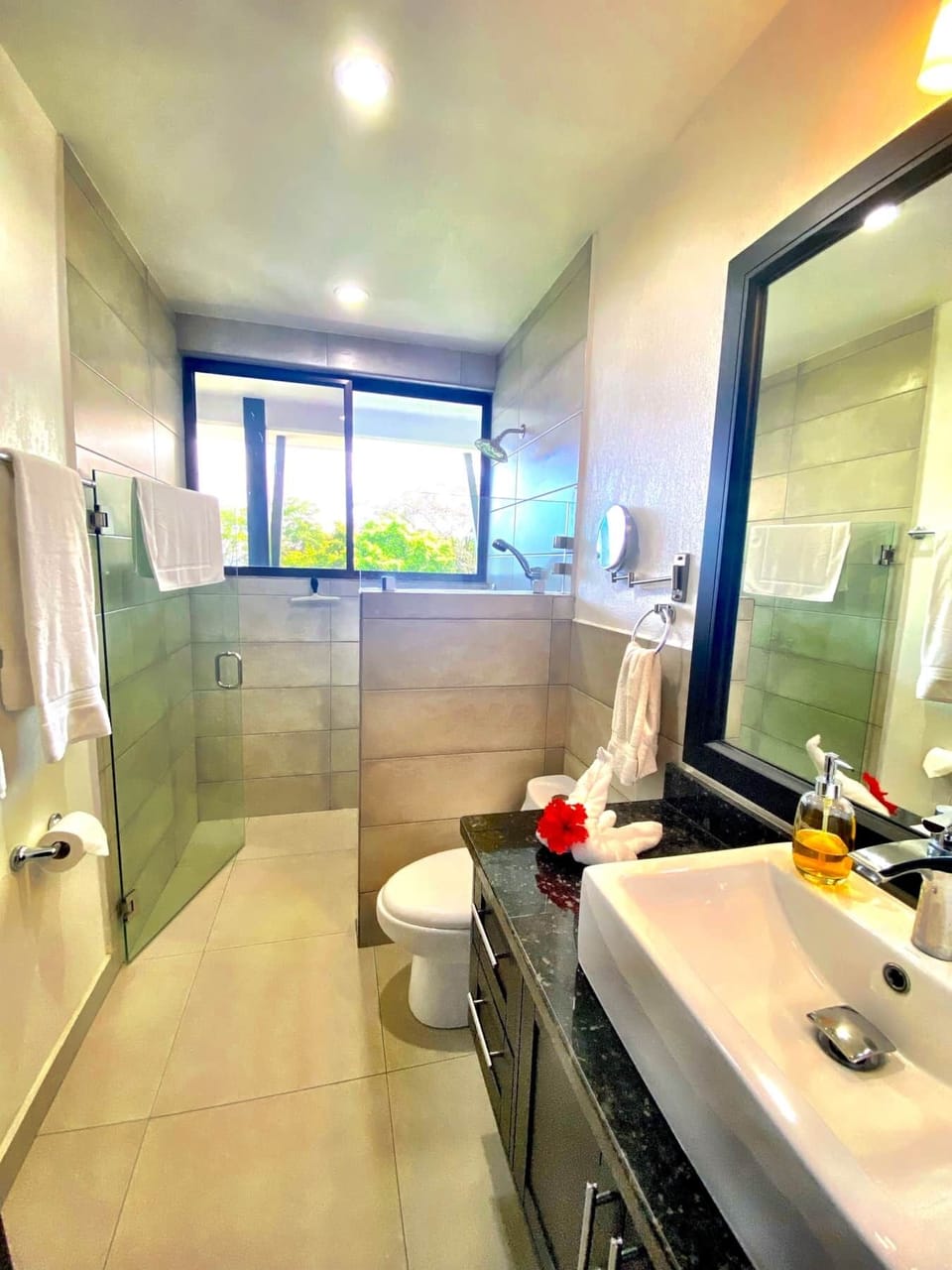 Bathroom with walk in shower 