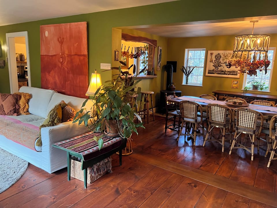 Open concept living and dining room.