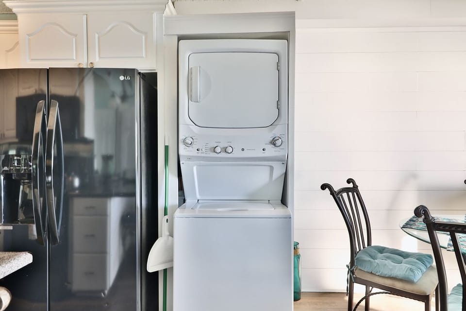 Washer and dryer in unit.