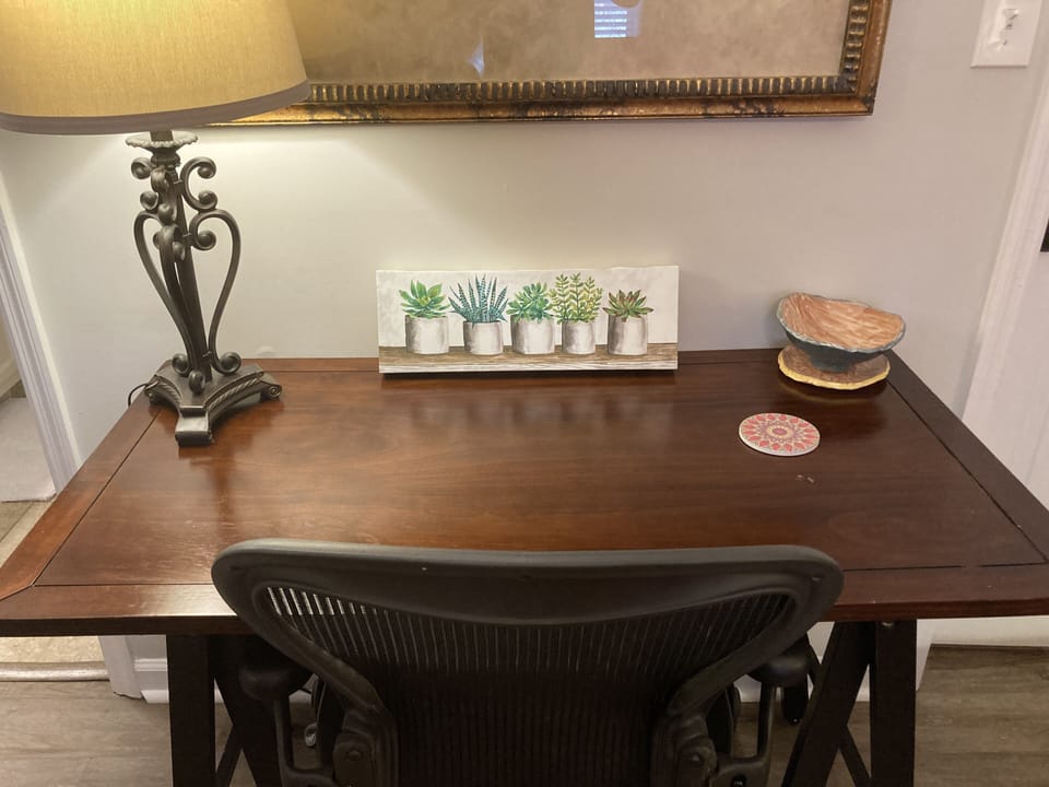 Master bedroom desk / workspace area.