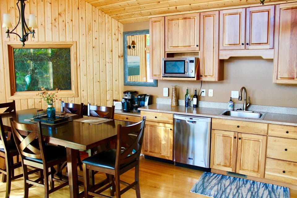 Kitchen and dining room on the main level.