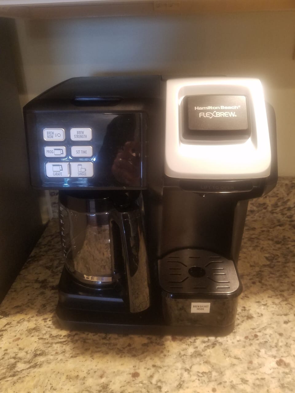 Drip coffee/Keurig combination in unit