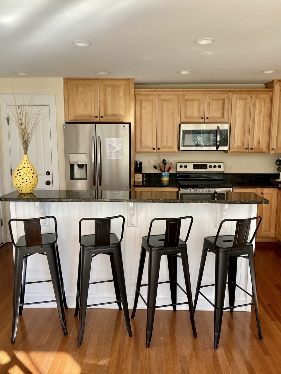 Extra seating and updated kitchen.
