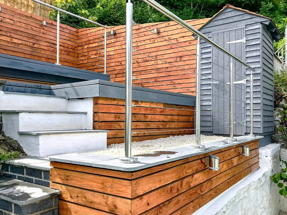 Rear garden, with views across the estuary | Driftwood, Aberdovey