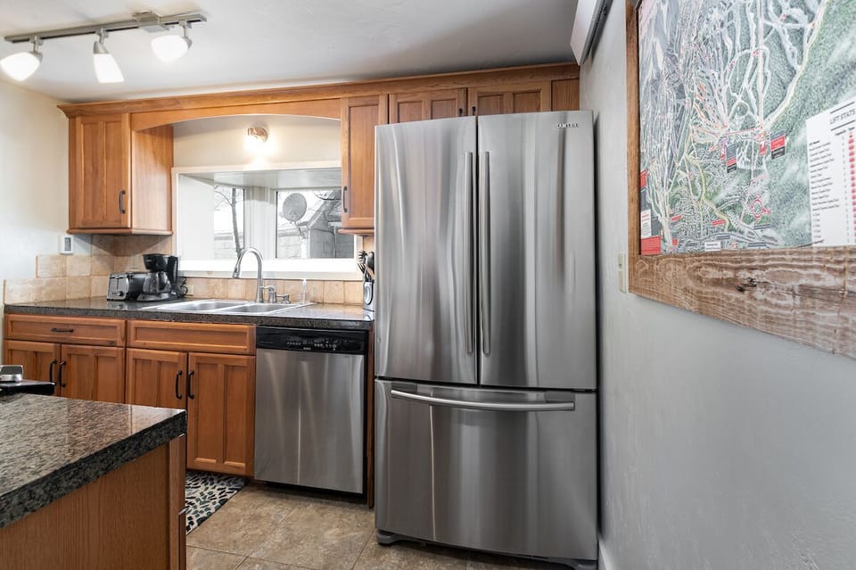 Plenty of storage space in the french door refrigerator.