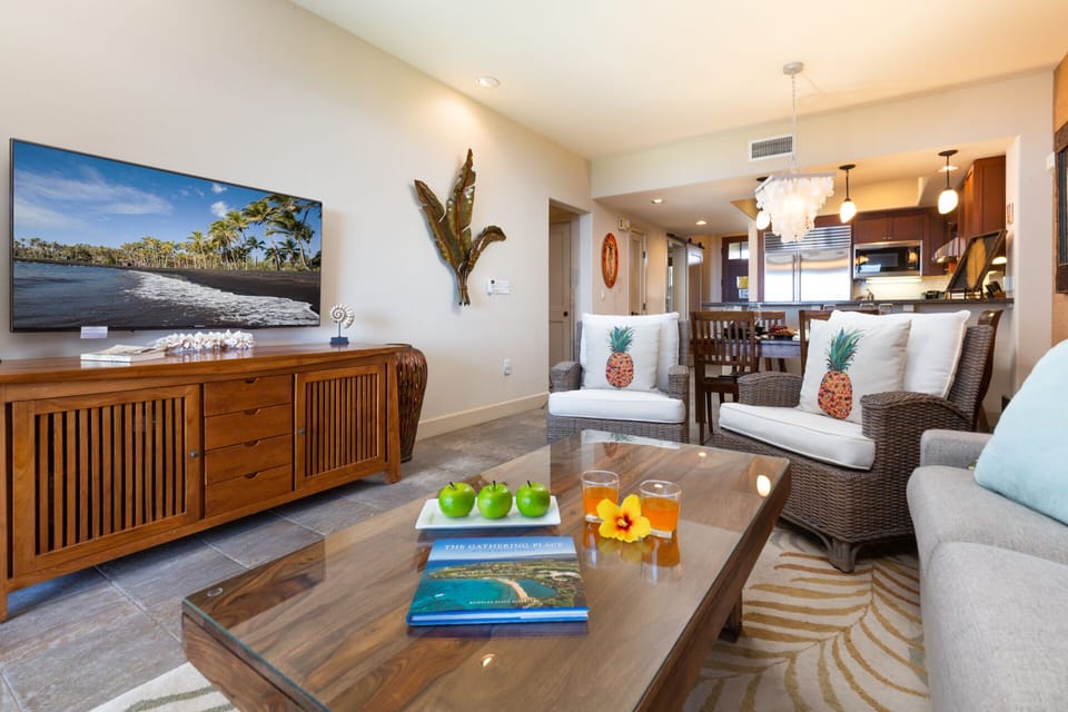 Living room with ocean views